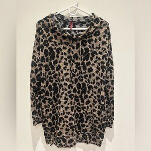 Bellamie Black and Cream Animal Print Sweater